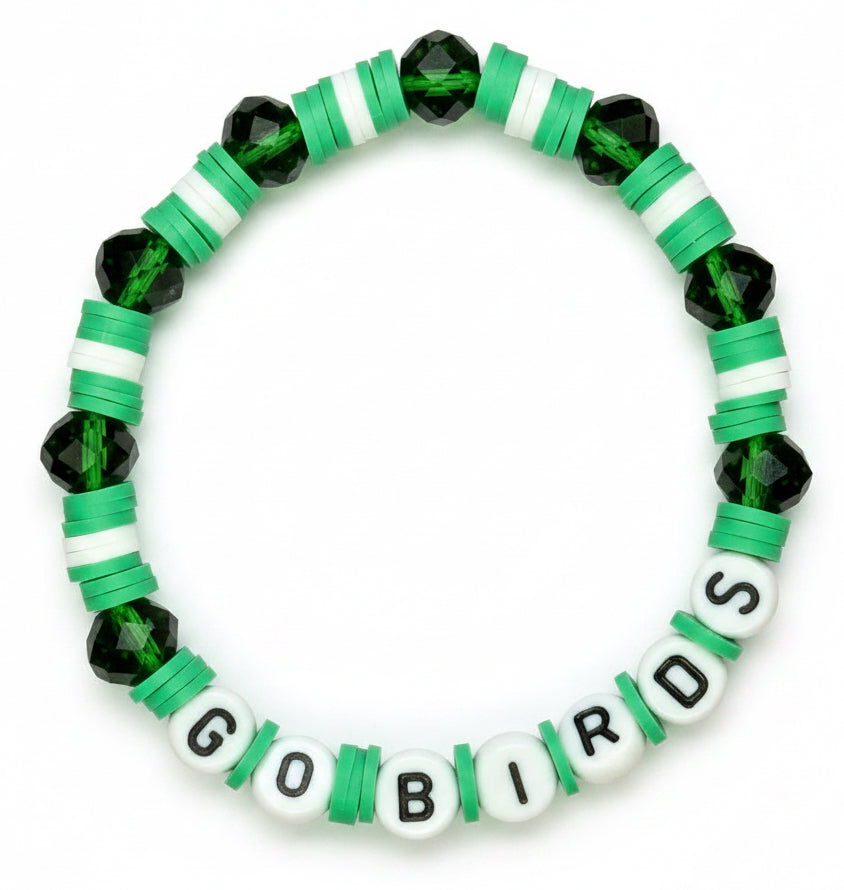 Go Birds Kelly Green Crystal Bracelet