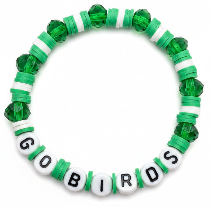 Go Birds Kelly Green Crystal Bracelet