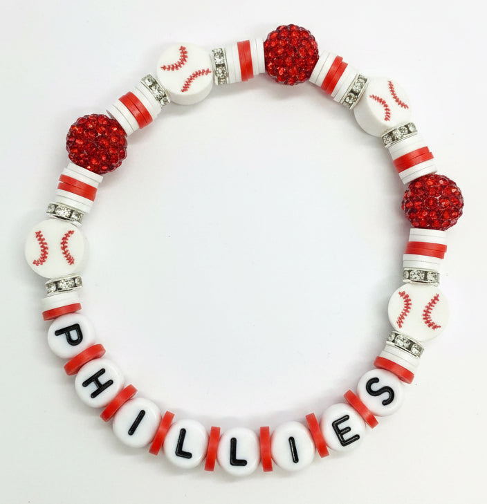 Red & White Baseball Bracelet