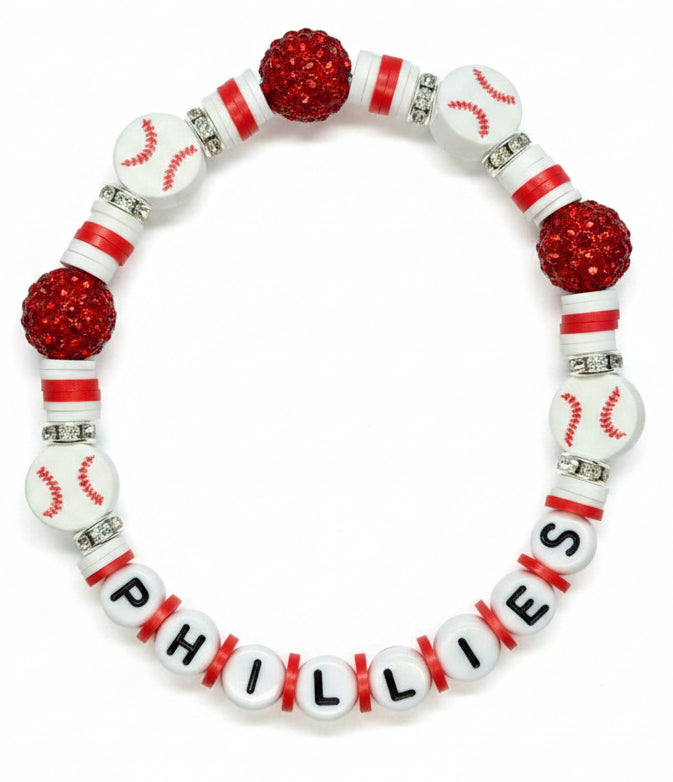 Red & White Baseball Bracelet